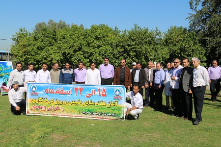 کاشت 300 نهال در محوطه های شرکت پگاه خوزستان